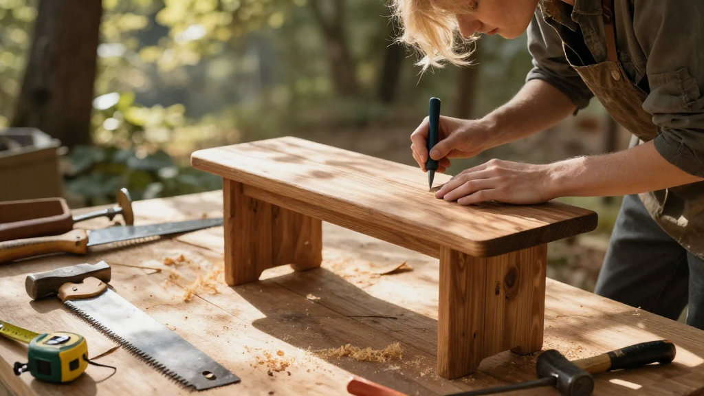 Build a Small Wooden Bench with Basic Tools