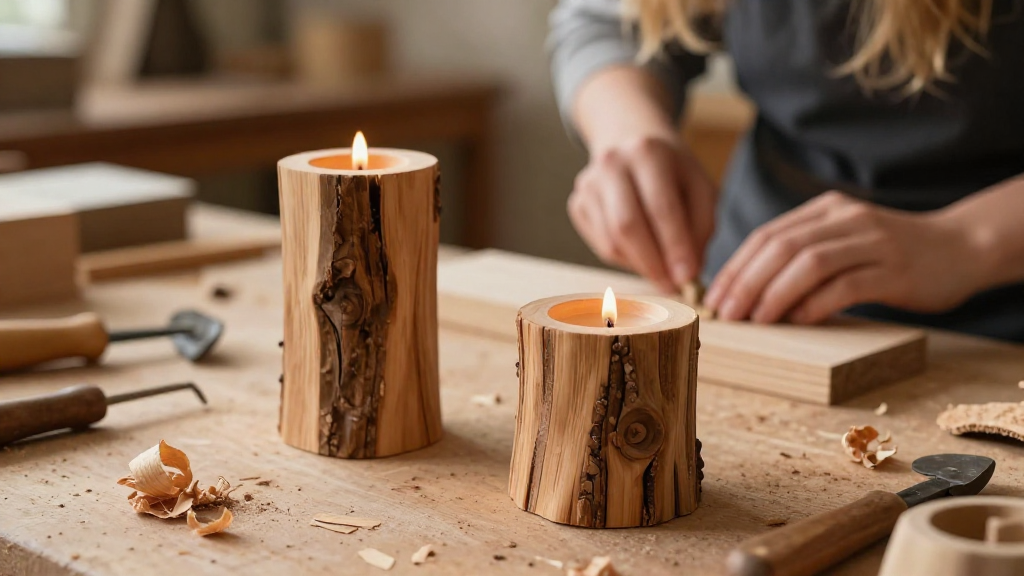 Make Rustic Candle Holders with Scrap Wood: How to Make Wooden Candle Holders